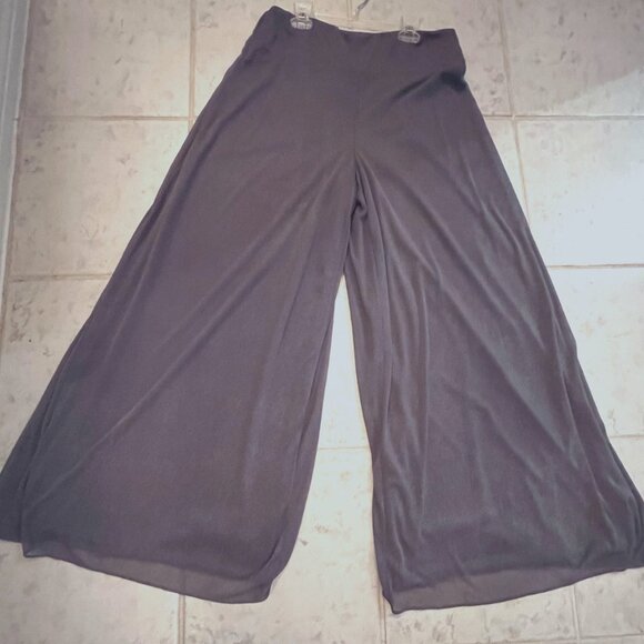 S. Levine Gray & Silver Sparkle Wide Legged Stretch Pants-Loose Fit-Size Large - Picture 6 of 10